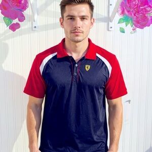 Ferrari Black and Red Sporty Polo SZ M‎